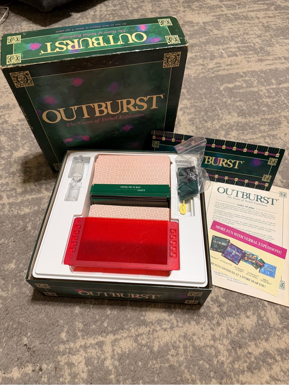 Vintage Outburst Board Game 1988 Edition Complete Verbal Explosions Retro Party